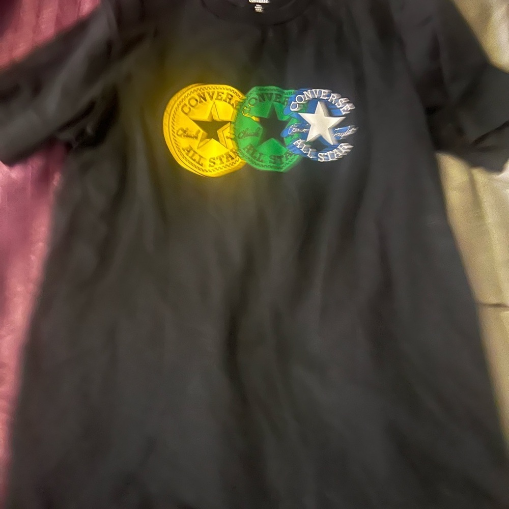 Converse - Mens small- Black Tee with Vibrant Logo